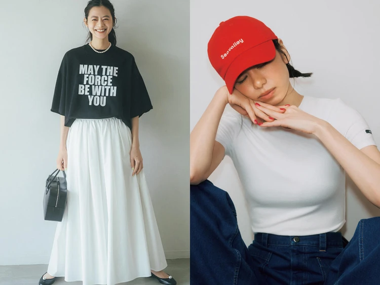 大人女子に似合う「Tシャツコーデ」20選。よくあるお悩みQ&Aから、“タックイン“の最旬着こなしまで夏の着こなしまとめ。