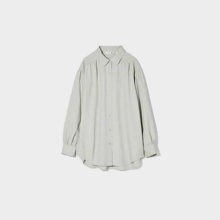 リネンブレンドオーバーサイズシャツ¥3990