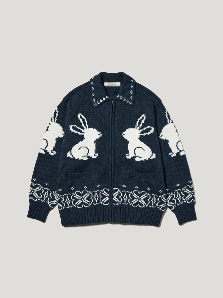 フルジップニットジャケット by rokh ¥4990