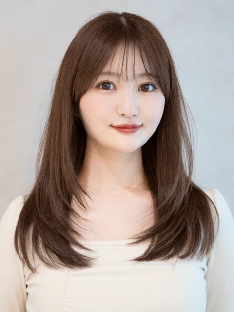 30代 髪型・ロングの正面
