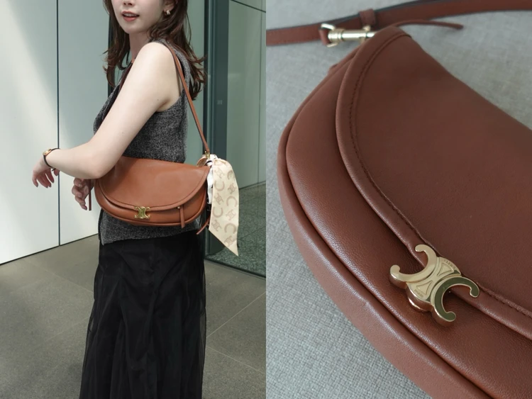 【セリーヌ（CELINE）】人気バッグ「リトル ハーフムーン ソフト トリオンフ」を購入！ こっくりキャメルが秋にぴったり♡【エディターズピック】