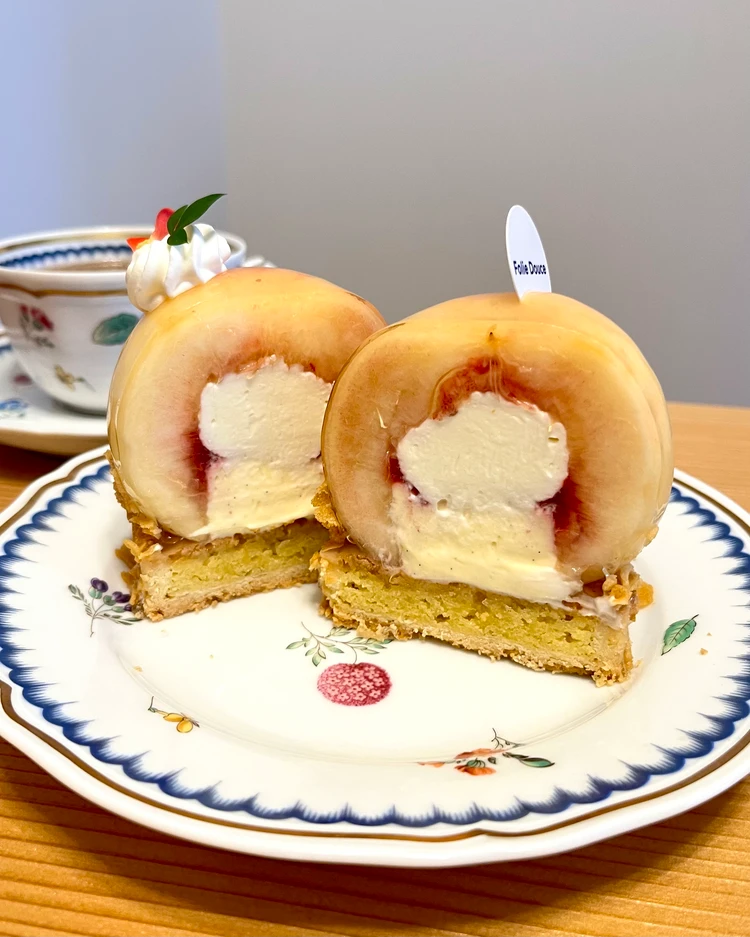 【広島｜patisserie Folie Douce】桃好きなら一度は食べたい♡まるごと桃のご褒美タルト✨_2_1
