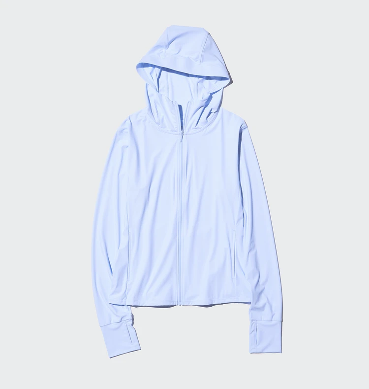 ウルトラストレッチエアリズム UV カットフルジップパーカ(UPF50+)¥2990