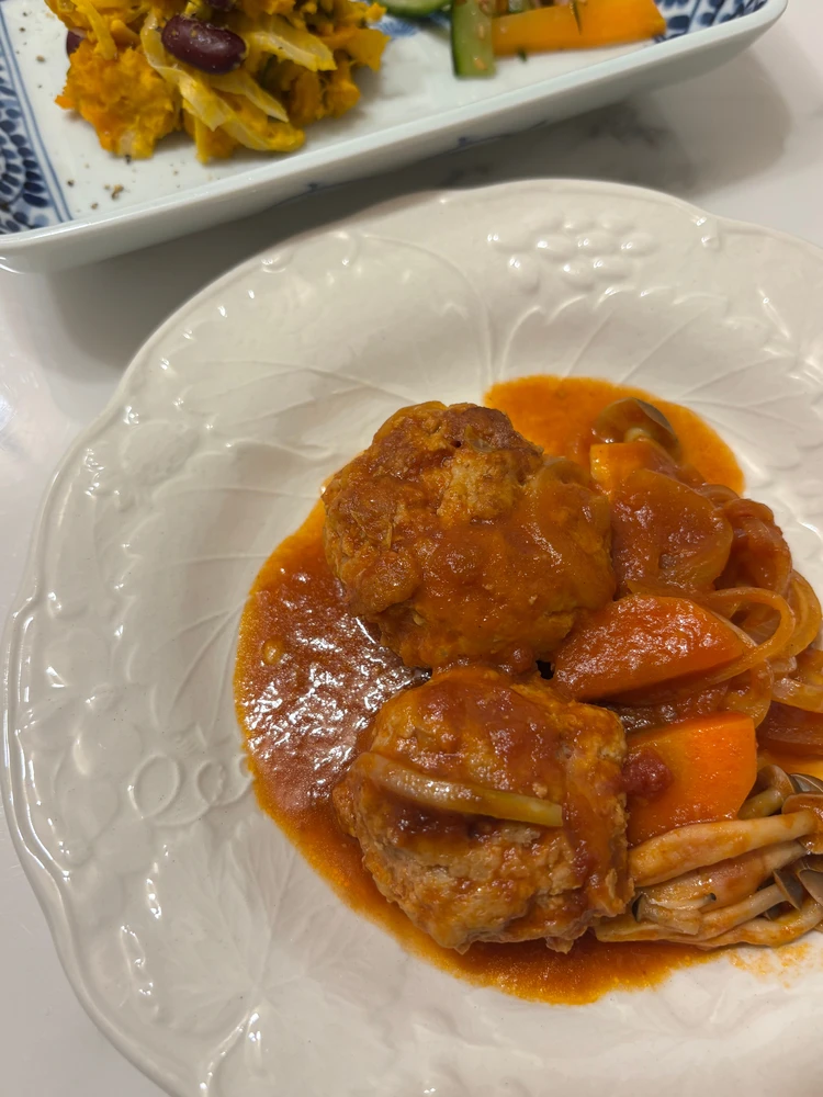 自炊　おうちごはん　ハンバーグ　