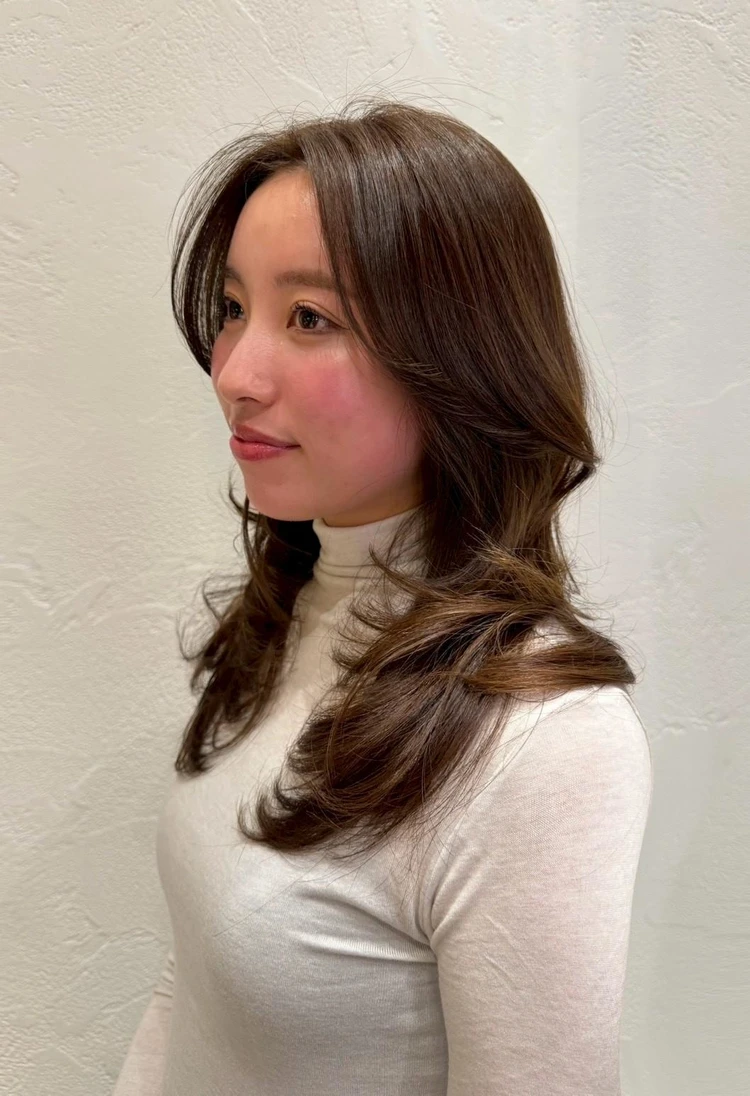 抜け感レイヤーロング サイド