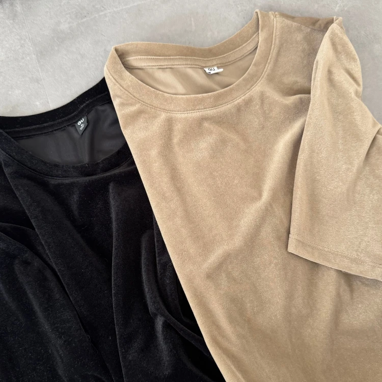 【GUで爆売れ】790円で高見えが叶う！2色買いした【シアーベロアT】のトレンド着回し4コーデ🤎_2