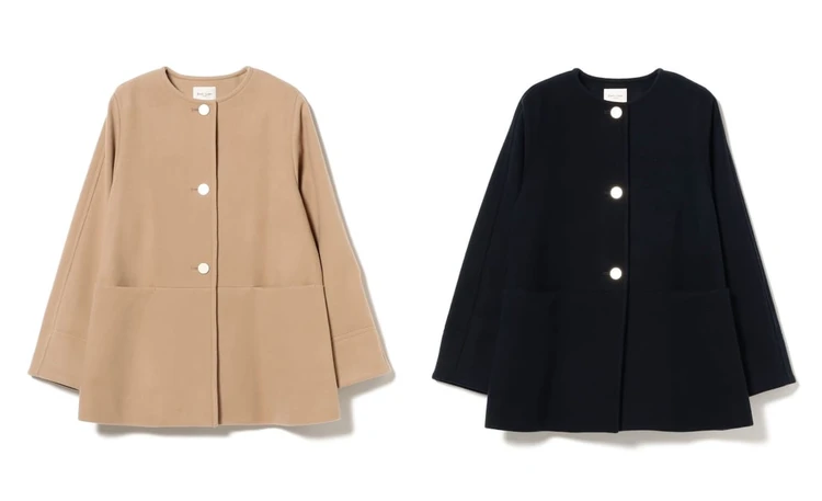 デミルクス ビームス　ソフトメルトン ノーカラーコート　カラバリ