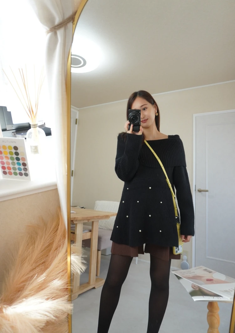 骨格ストレートのマタニティコーデ