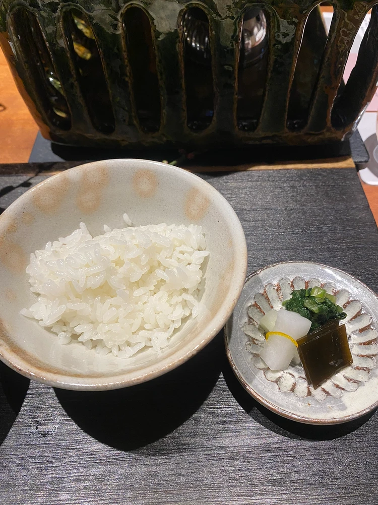 炊き立てご飯とお新香