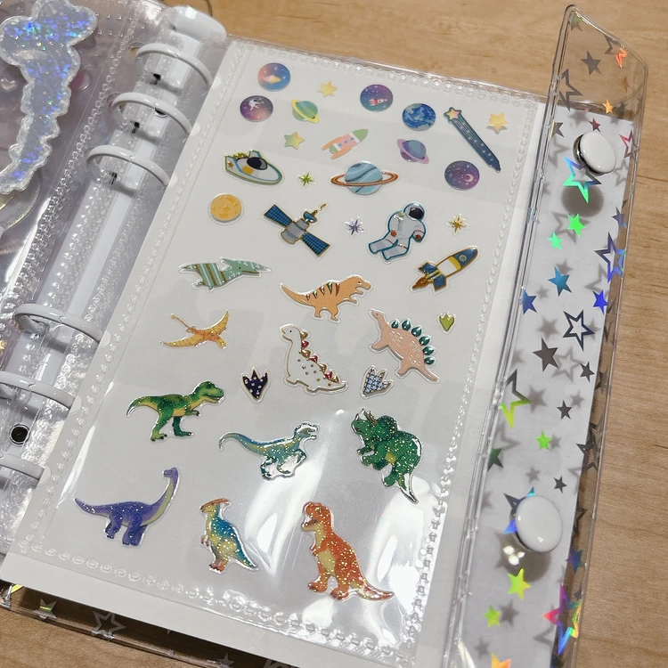 宇宙と恐竜シール