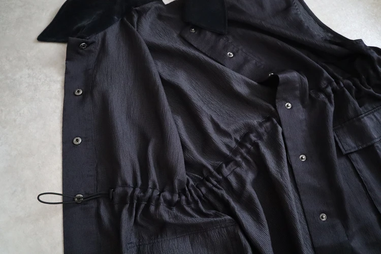 IKITSUKE イキツケ ハンマーサテンジャケット ネイビー コーデ 秋 着回し 着まわし お仕事 通勤 30代 着こなし