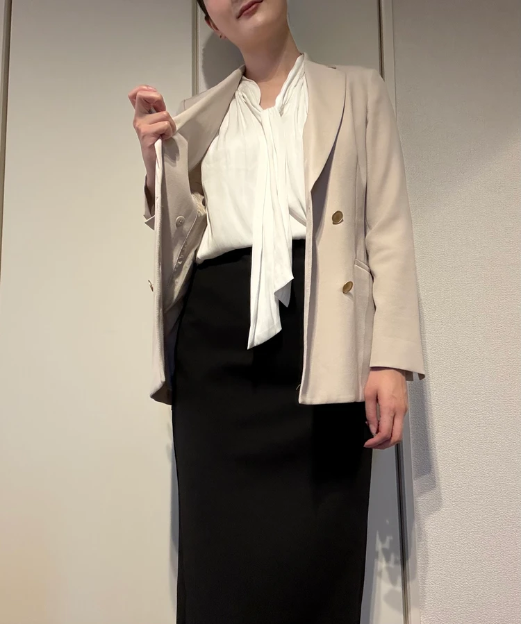 【ユニクロ指名買いアイテム】クレープジャージーナロースカート_4