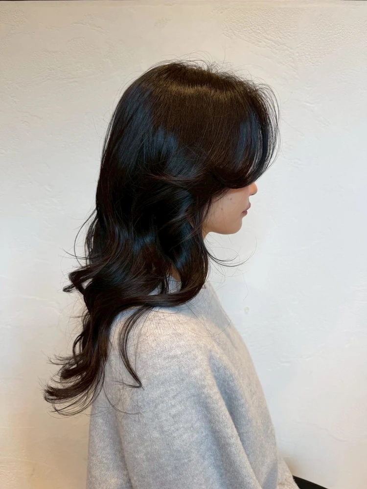 30代髪型・ロングのサイド