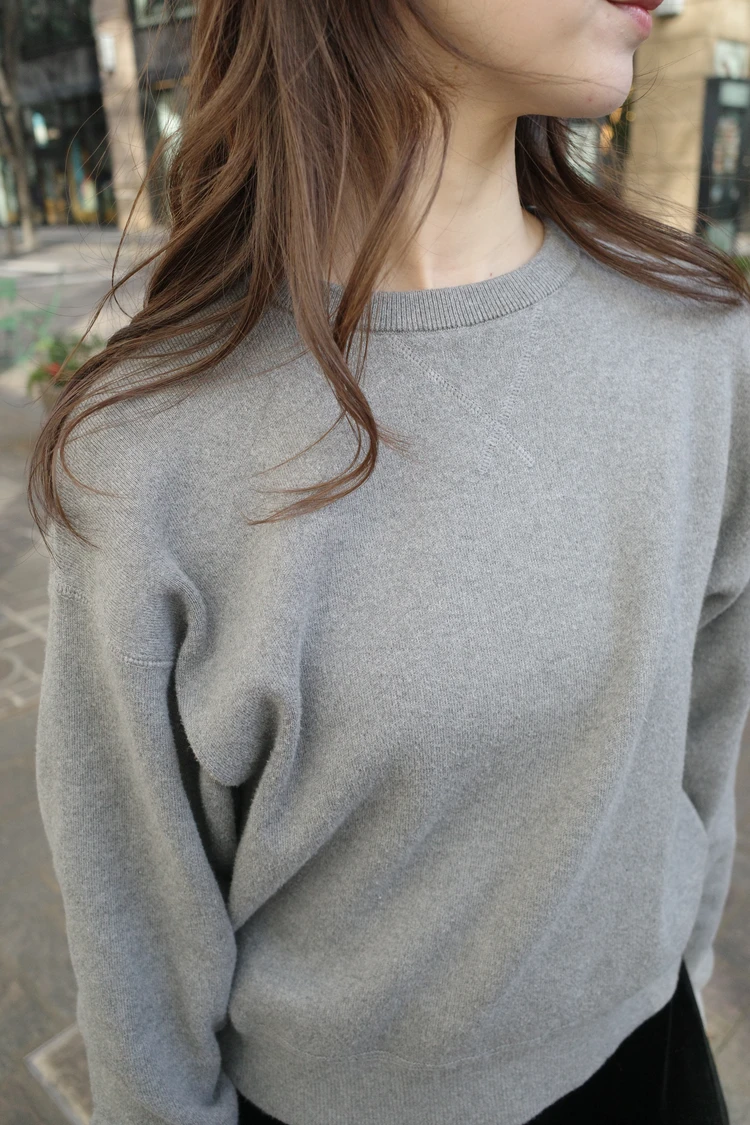 【UNIQLO : C】正直、週3で着てます。スムースコットンクルーネックセーター_2