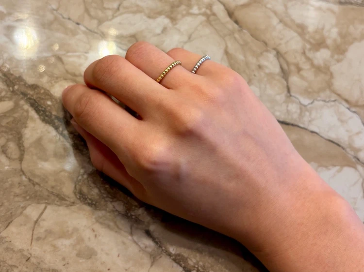 第二子出産の記念に|ヴァンクリーフ&アーペルのペルレ ピンキーリング_4