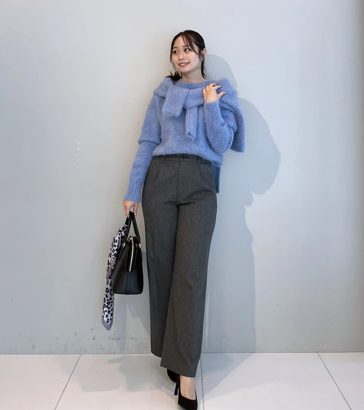 アンタイトル アルパカ混シャギー プルオーバー プレス着用画像