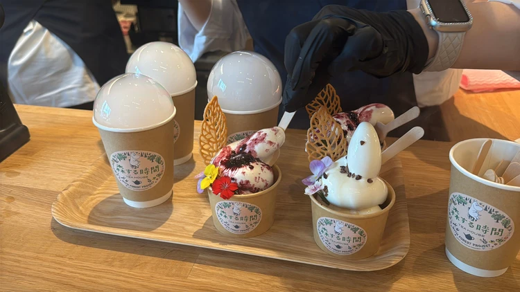 ムーミン アイス ソフトクリーム ハスカップ