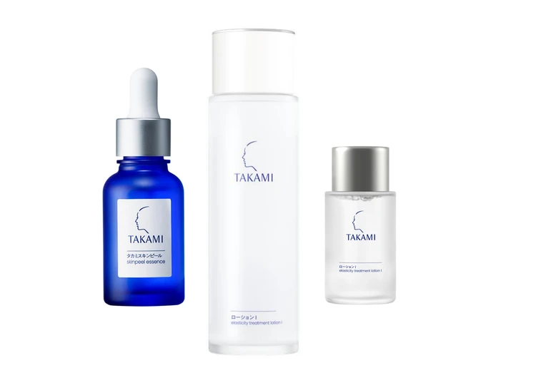TAKAMI　クリスマスコフレ　2025　タカミ新ローションキット　ローション100mLの場合 ￥9750、ローション150mLの場合 ￥11440（2025年10月1日限定発売） セット内容：タカミスキンピール 30mL（現品）、タカミローション 100mL または 150mL（いずれも現品）、タカミローション 28mL ＊百貨店限定発売