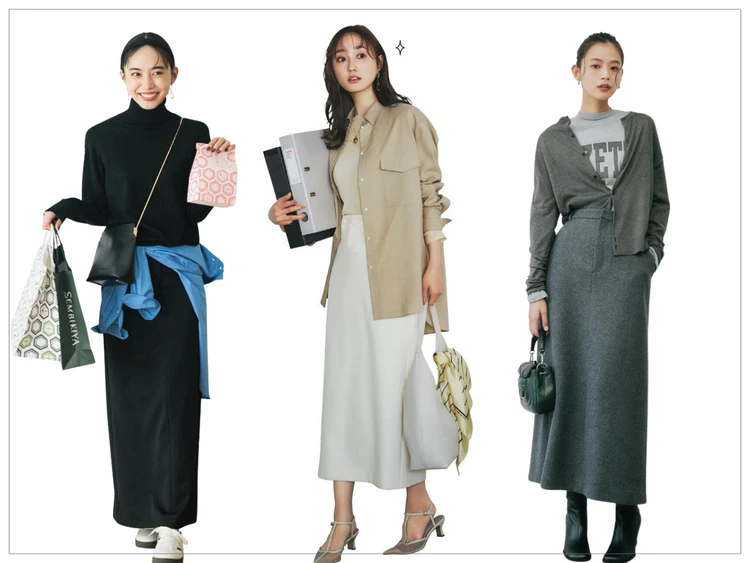 【2026年春】大人女子「タイトスカート」コーデ23選。 オフィスカジュアルも休日もOKな着こなしを、トップス別にまとめ。