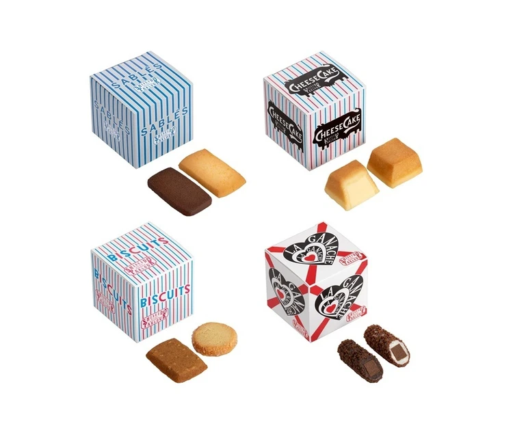 【キューブロックシリーズ】サブレ(6枚入)、チーズケーキ(2個入)、ビスキュイ(6枚入)、ラ・ガナシュ(6個入)