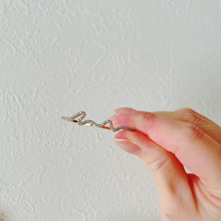 ödül(オジュール)のリング「モアサナイト:handwritten double finger ring」