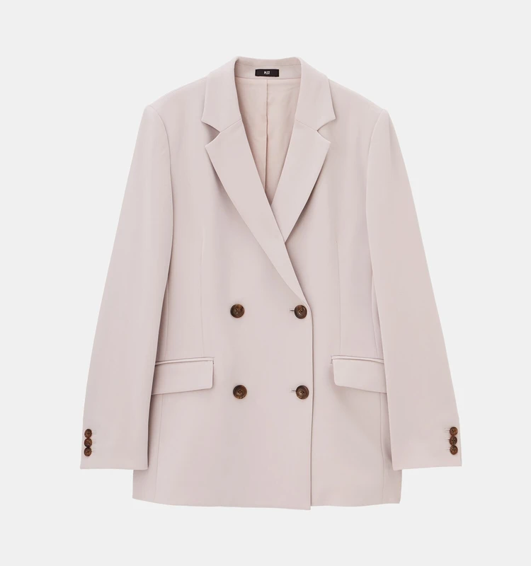 プラステ　トリアセブレンドダブルジャケット　ライトベージュ