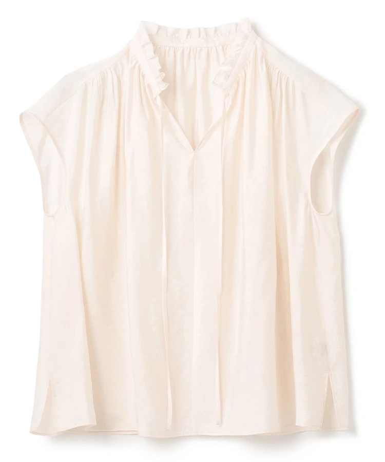 アンフィーロ　ヴィンテージシアー ギャザーブラウス　オフ