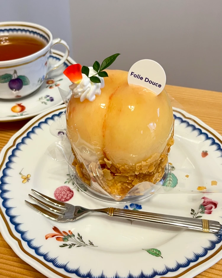 【広島｜patisserie Folie Douce】桃好きなら一度は食べたい♡まるごと桃のご褒美タルト✨_1