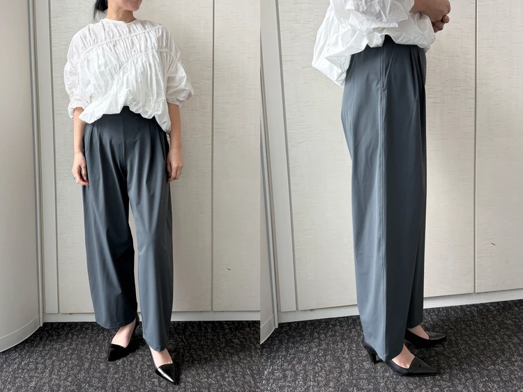 【UNIQLO（ユニクロ）】新作の「ウルトラストレッチアクティブワイドパンツ」をライターが試着レビュー！ラクなのにキレイ見えする万能パンツ #BAILA読む試着室