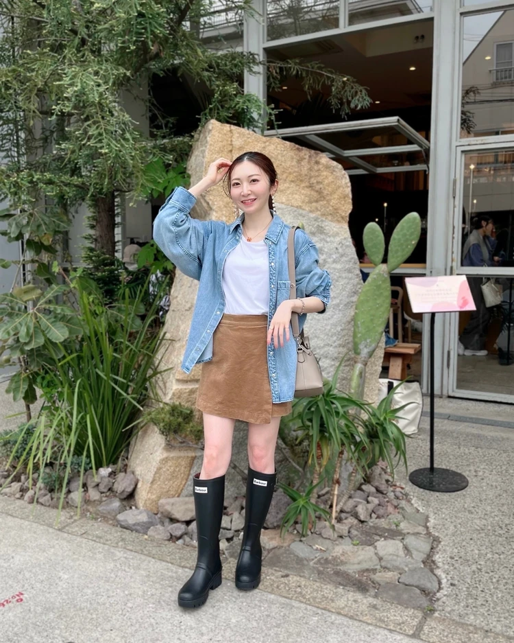 デニムコーデ　アッパーハイツ　アンクレイブ　デニムシャツ