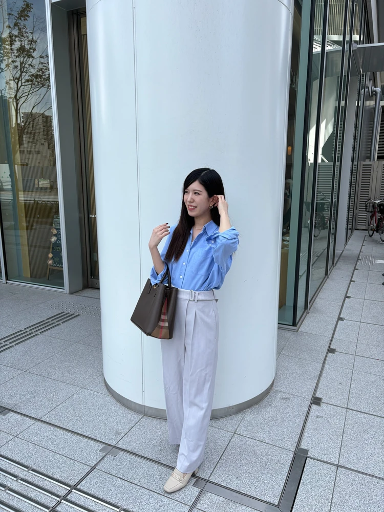【#ユニクロ夏コーデ】20代丸の内OLの青シャツ着回し_4