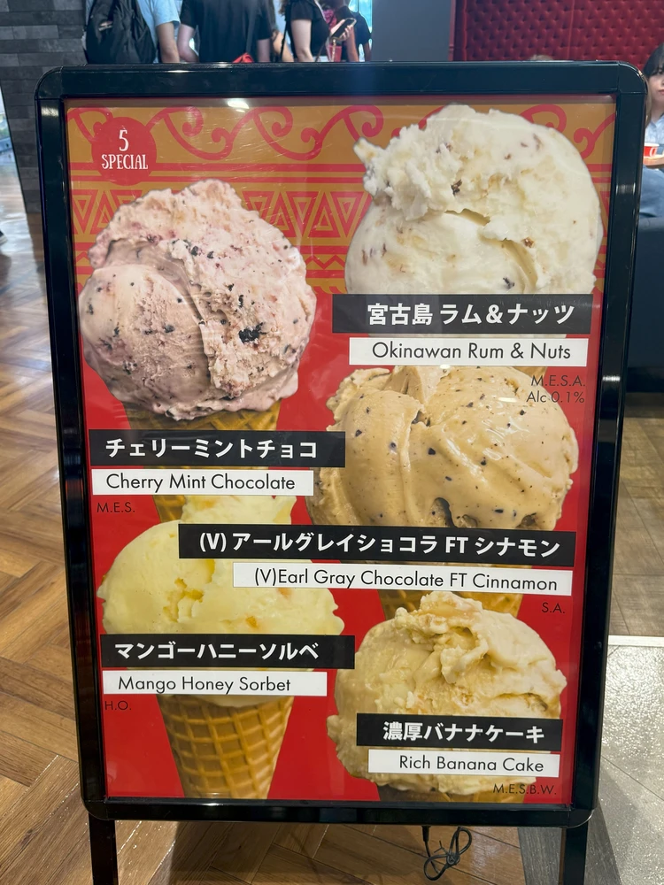 テイクアウトしたアイスクリームとコーヒー