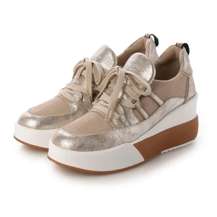 LANVIN en Bleu(ランバン オン ブルー) レースアップスニーカー シルバーコンビ