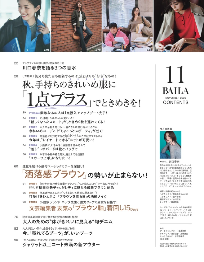 BAILA11月号　目次1