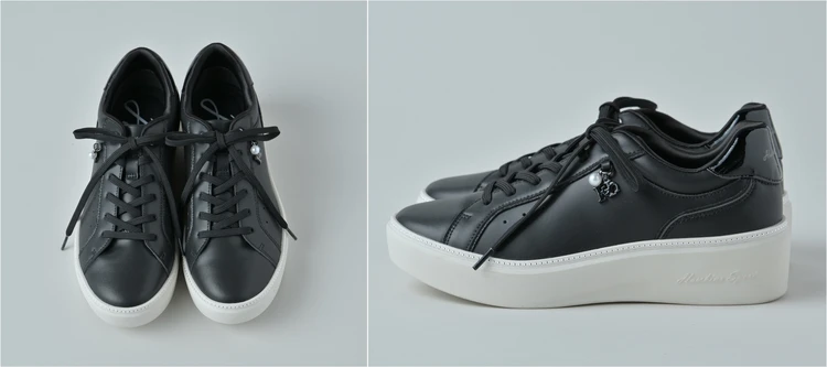 一万円以下！ 上品な可愛げをちりばめた「ホーキンススポーツ」の厚底スニーカー【きれいめ服に似合う黒スニーカー】