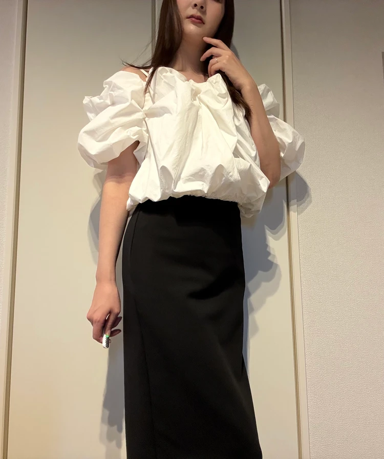 【ユニクロ指名買いアイテム】クレープジャージーナロースカート_2