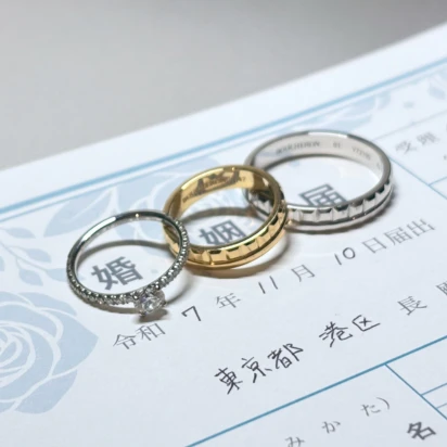 婚姻届とブシュロンの結婚指輪・婚約指輪