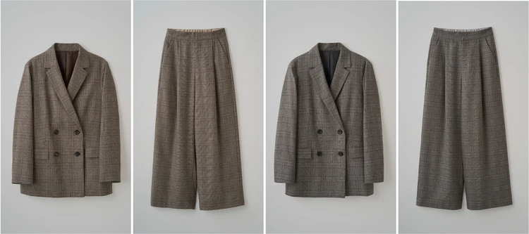 ソージュ　グランチェック柄　ジャケット&パンツ　全色　カラバリ