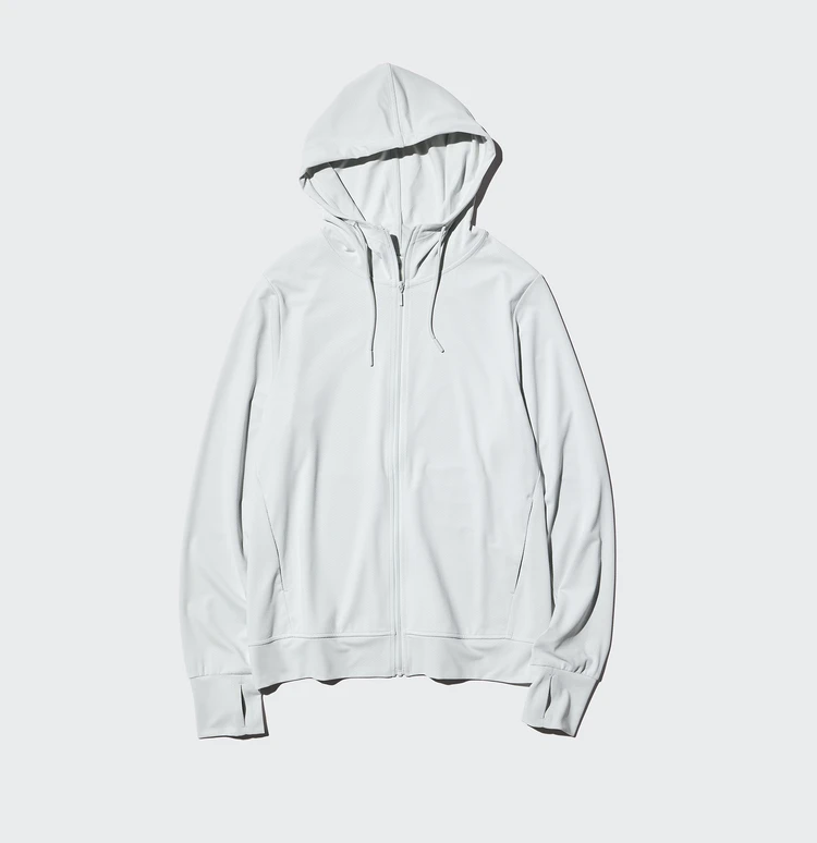 エアリズム UVカットメッシュフルジップパーカ(UPF50+)¥2990