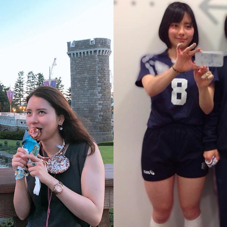 （学生時代〜社会人１年目）「太っていた頃の私の歴史の数々…。当時は、肉の脂身が食べ物で一番美味しい！と本気で思っていました」（山田さん）