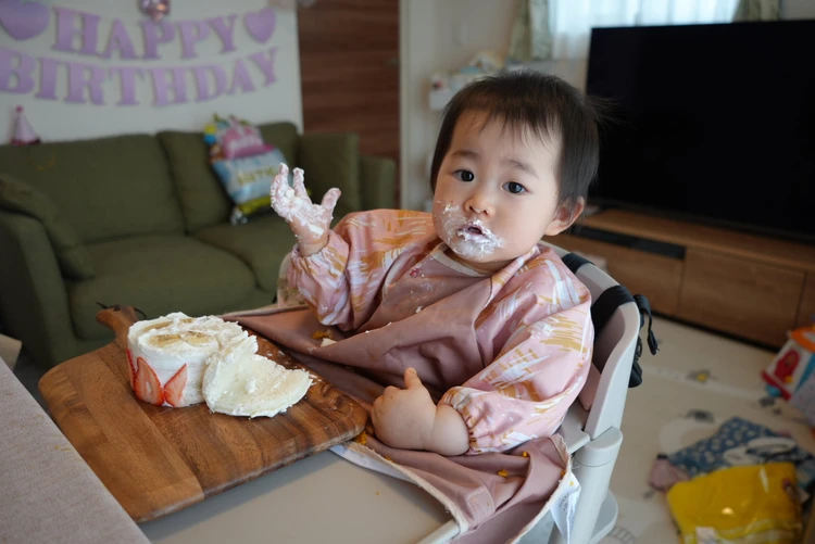 1歳女の子バースデーお家でお祝い【お祝いプレート、スマッシュケーキ】_2_3