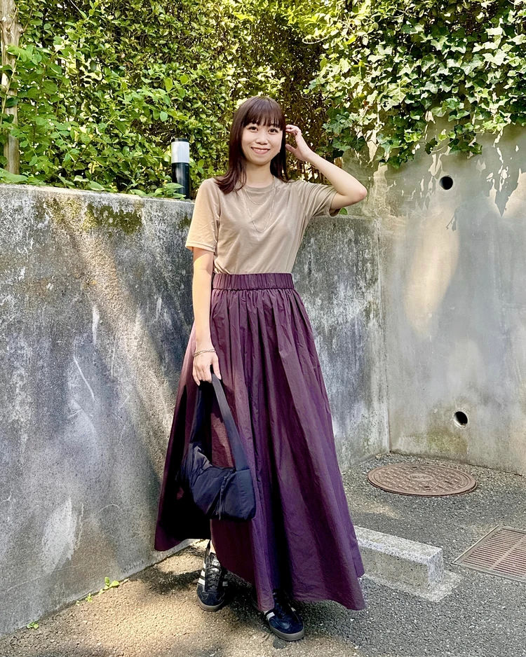 【GUで爆売れ】790円で高見えが叶う！2色買いした【シアーベロアT】のトレンド着回し4コーデ🤎_5