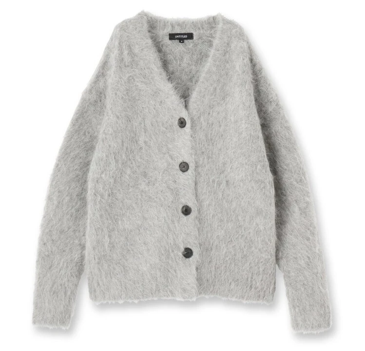 アンタイトル アルパカ混シャギー カーディガン ¥46200