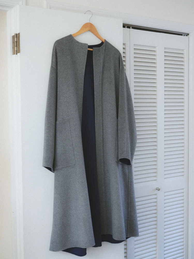 カシミアリバーコート（ロング） gray ￥396,000