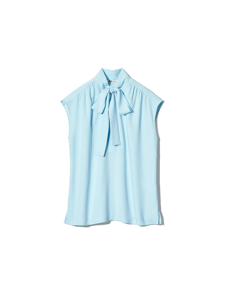 UNIQLO F.RISSO ユニクロエフ・リッソ ボウタイブラウスノースリーブ¥2990