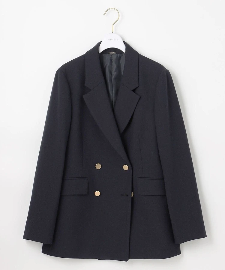 エニィ スィス ビューティサーモ2WAYストレッチ テーラードジャケット ネイビー