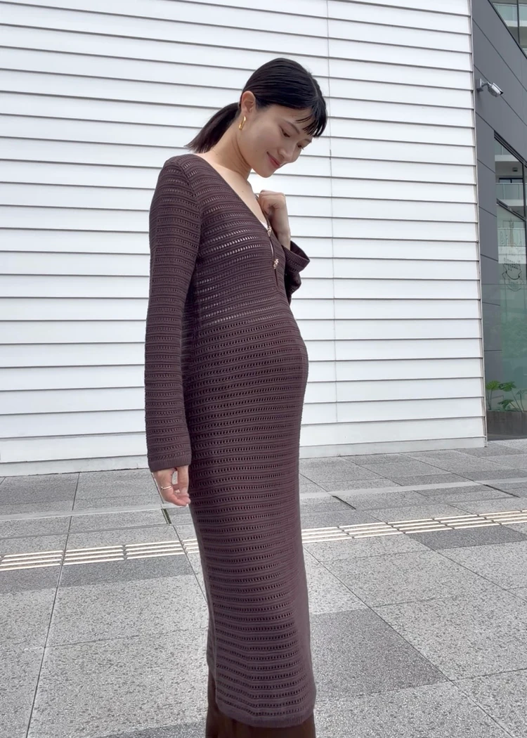 透かし編みの生地の質感が分かるアップ