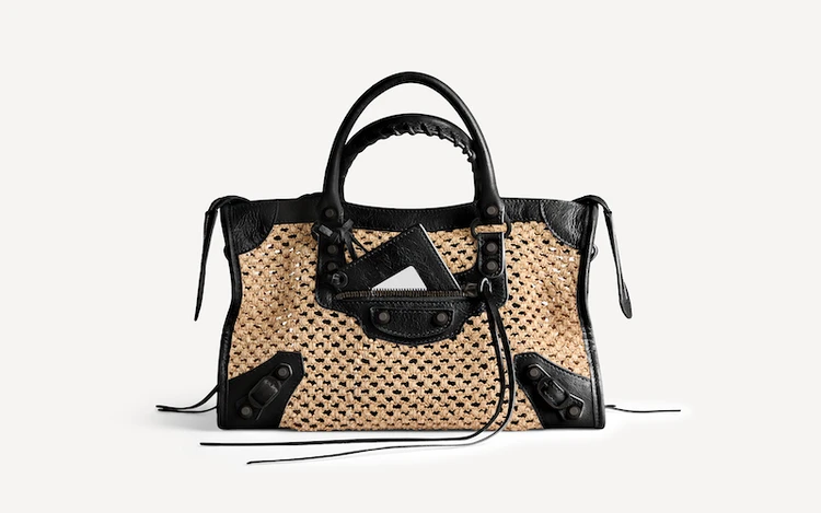 バレンシアガ LE CITY BAG SMALL NATURAL AND BLACK