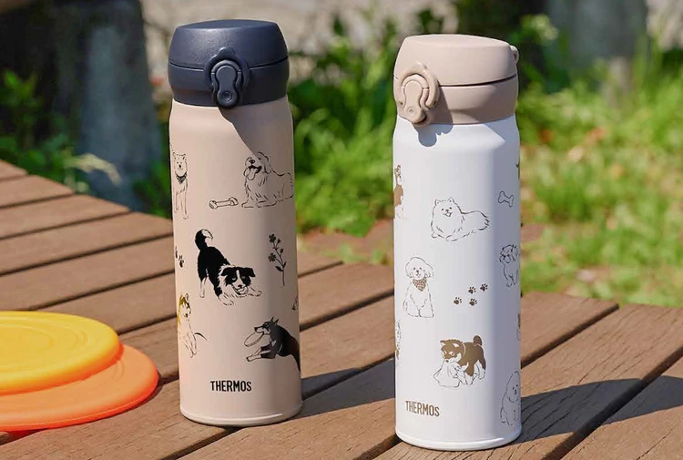 【THERMOS(サーモス)】新シリーズ「DOGS」が登場! 犬のイラストをプリントした「真空断熱ケータイマグ」が新発売!