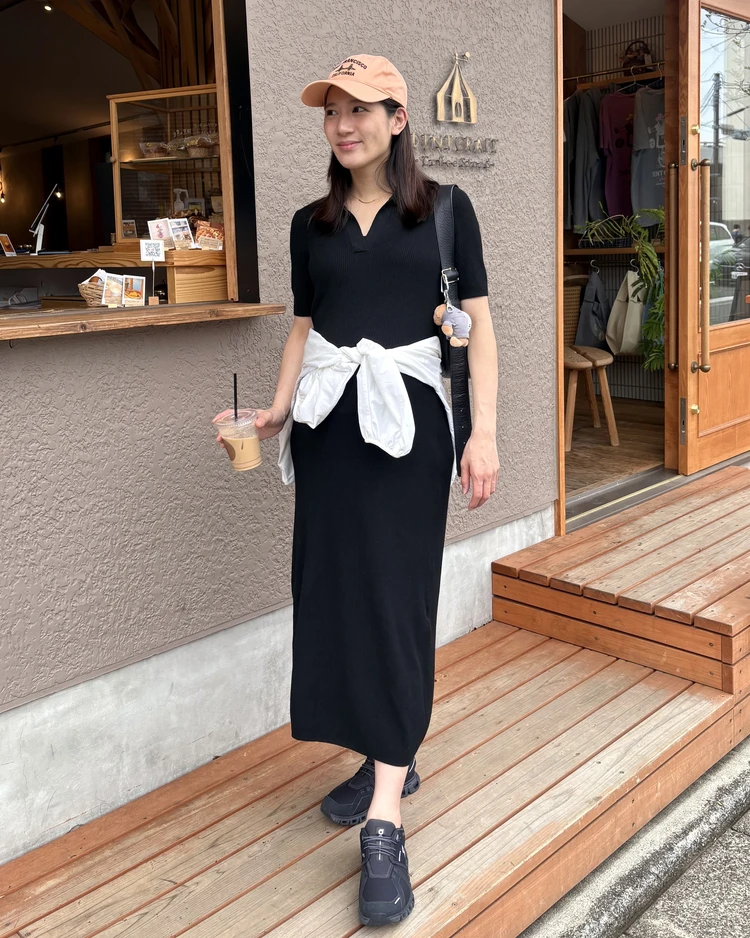 【UNIQLO】スキッパーポロニットワンピースで旅行も快適#一軍ワンピ_3